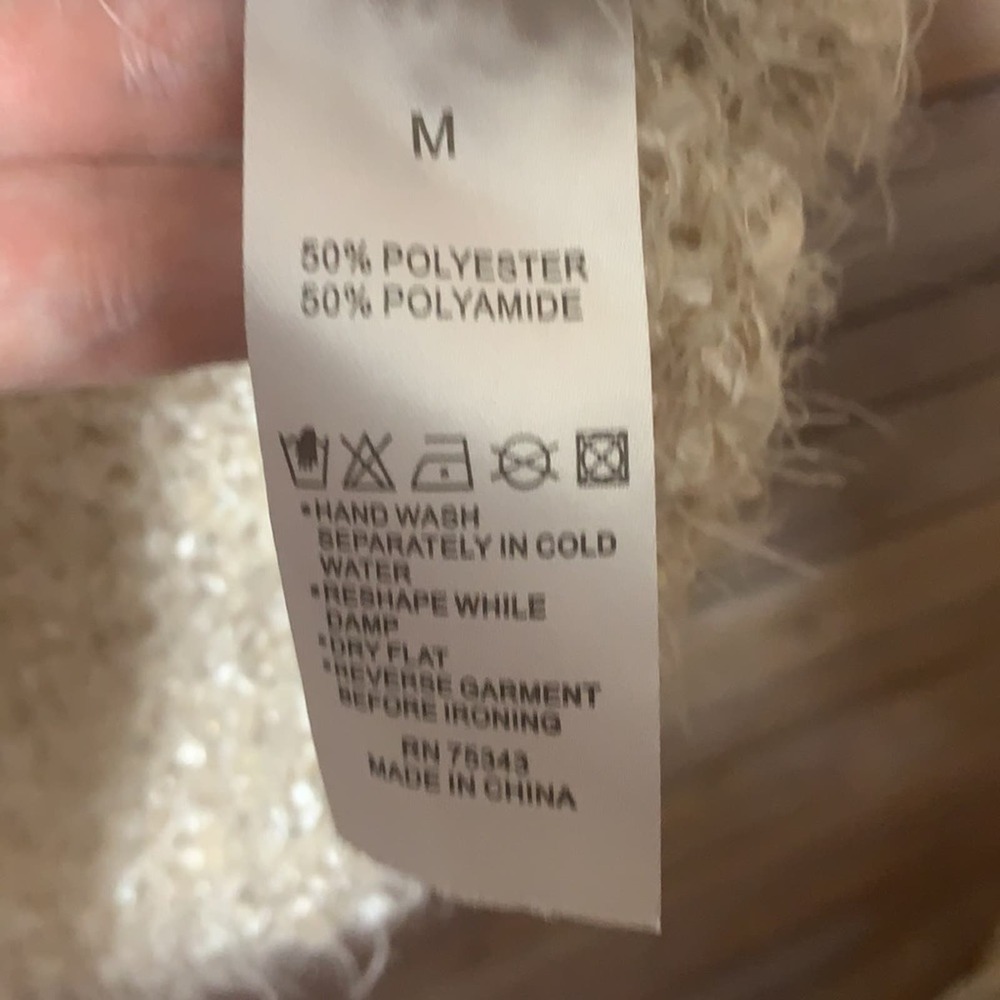 Anthropologie Katsumi Eyelash Soft Ivory Sweater Size Medium SOFT - Picture 4 of 7